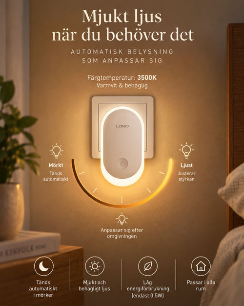 NightGlow™ – Automatisk nattlampa